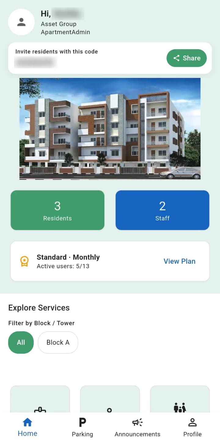Kotiyo apartment admin dashboard