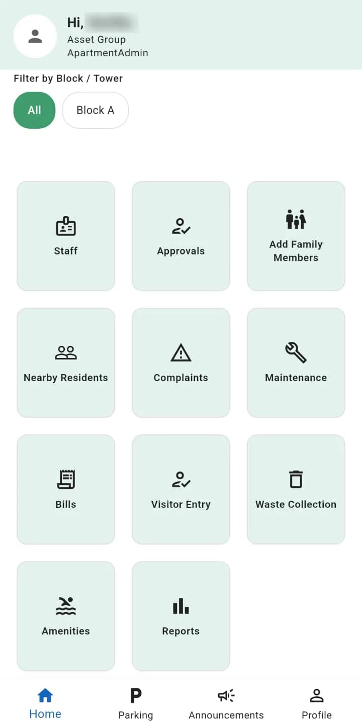 Kotiyo Apartment Admin Services screen